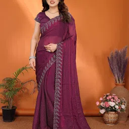 Moda Rapido Embellished Mukaish Poly Chiffon Saree-picture-42