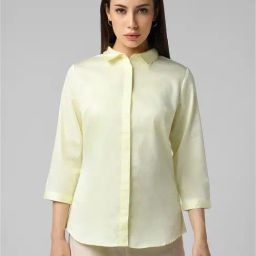 Van Heusen Yellow Cotton Regular Fit Shirt-image-89