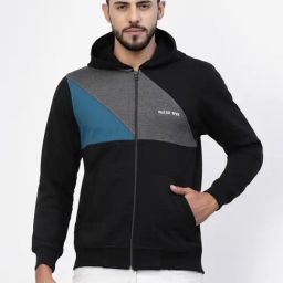 Kalt Black Regular Fit Hooded Sweatshirt-picture-39