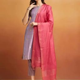Fabindia Pink Woven Pattern Dupatta-image-111