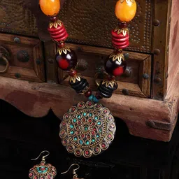 Shining Diva Gold-Plated Beaded Jewellery Set-picture-26