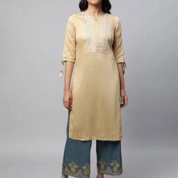 Aurelia Beige Regular Fit Solid Kurta-25