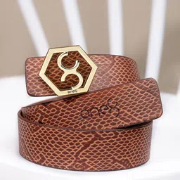 One8 Men Textured Leather Belt-image-58