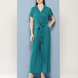 Chemistry Waist Tie-Up Notched Lapel Collar Basic Jumpsuit-picture-14