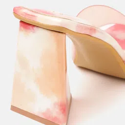 ELLE Peach-Coloured Solid Block Heels image 4