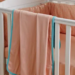 Maspar Peach Solid Cotton Kids Blanket-32