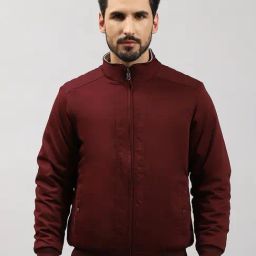 Monte Carlo Maroon Cotton Regular Fit Reversible Jacket-41