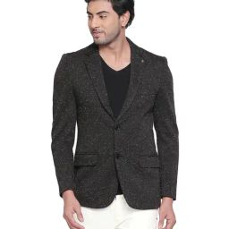 Spykar Black Full Sleeves Notched Lapel Blazer-image-75
