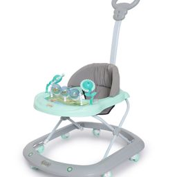 Funride Baby Walker  with Parent Handle Rod  Foldable Activity Walker with Adjustable Height and Parent Handle Rod  - Green Grey-17
