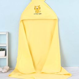 Babyhug Terry Interlock Wrapper With Hood Tiger Print L 76.2 x B 76.2 cm - Yellow-image-89