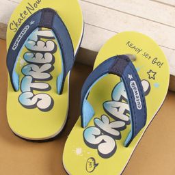 Cute Walk by Babyhug Slip On Flip Flops Text Print - Yellow-image-71
