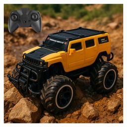 Tinyberg Turbo Monster Remote Control Jeep Car, 1:20 Monster ,With Rechargeable Battery I Gifting Car for 4 years + Kids I BIS Certified- Yellow Lightning-26