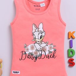 Biskid Cotton Disney Mickey & Friends Featuring Sleeveless Daisy Duck Printed Top - Peach-picture-12