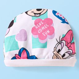 Babyhug Disney Interlock Knit Caps Mitten & Booties Set with Minnie Mouse Graphics White - Diameter 12 cm image 2
