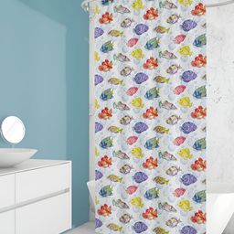 ArtzFolio Purple & White Printed Waterproof Shower Curtains-image-80