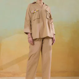 Aura By Sanskrutihomes Shirt Collar Shirt With Trousers Co-Ords-image-15