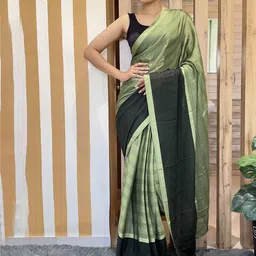KAYOMMI Colourblocked Pure Chiffon Ready to Wear Saree-image-74