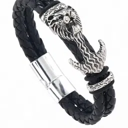 APUNKA D FASHION Black Stainless Steel Bracelet-picture-21