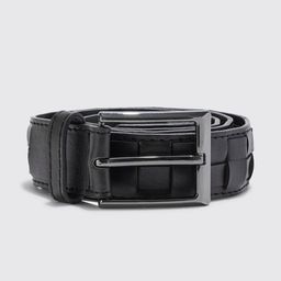 boohooMAN Basketweave Faux Leather Belt-12