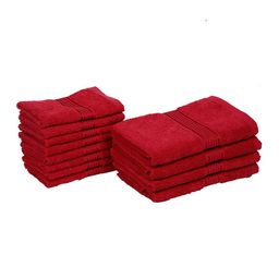 kopa BIANCA Set Of 12 Red Solid Pure Cotton 380 GSM Super-Soft Towel Set image 3