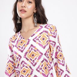 Anouk Rustic Geometric Printed Straight Kurta image 4