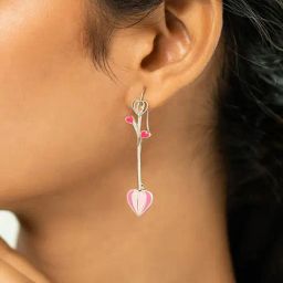 Shaya 92.5 Sterling Silver For the Love of New Experiments Heart Earrings for Women-image-84