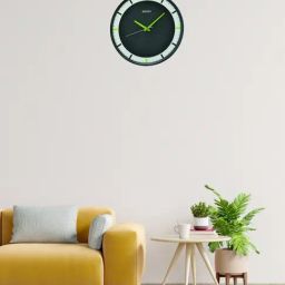 SEIKO elegant black & white plastic wall clock with sweep movement-35