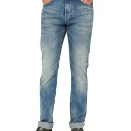 Mufti Dark Blue Cotton Slim Fit Jeans-picture-27