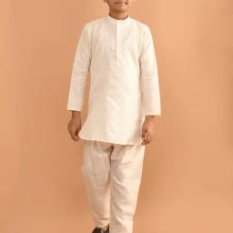 LilPicks Kids White Embellished Full Sleeves Kurta with Pyjamas-image-70