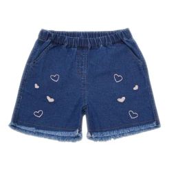 Creative Kid's Girls Navy Blue Denim Embroidered Shorts-picture-35