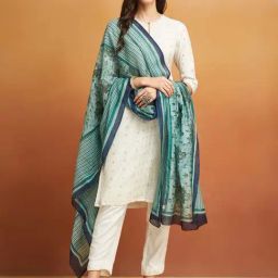 Fabindia Blue Printed Dupatta-image-23