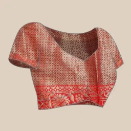 Silk Land Grey & Red Woven Saree With Unstitched Blouse image 4