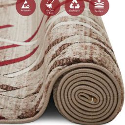 Obsessions Brown & Burgundy Polypropylene Abstract Carpet - Large image 3