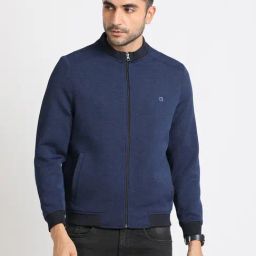 Turtle Blue Relaxed Fit Texture Jacket-image-53