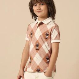 U.S. Polo Assn. Boys Beige Cotton Printed Polo T-Shirt-picture-6