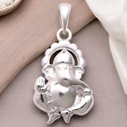 Taraash 92.5 Sterling Silver God Shree Ganapathy Pendant for Men & Women-image-52