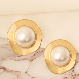 VOGUE PANASH Gold-Plated Pearls Studded Contemporary Studs-22