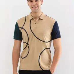 Allen Solly Khaki Cotton Regular Fit Printed Polo T-Shirt-picture-33