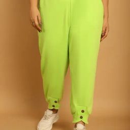 theRebelinme Green Fleece Solid Casual Trousers-image-70