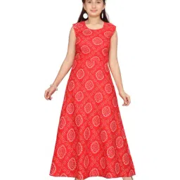 Aarika Kids Red Cotton Printed Dress-image-66