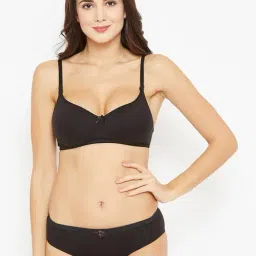 N-Gal Black Cotton Bra & Panty Set (Pack Of 2)-image-89