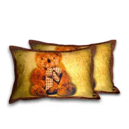 Swayam Brown & Yellow Cotton 210 TC Kids Pillow Covers - Set of 2-10