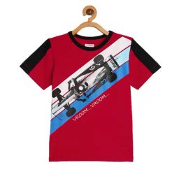 LADORE Kids Red Printed T-Shirt-image-123