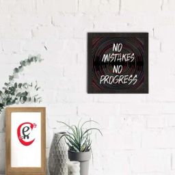 eCraftIndia No Mistakes No Progress Motivational Quote Satin Matt Texture UV Art Painting-29