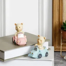 Tayhaa Multicolor Polyresin Playful Bear Artpieces - Set of 2-22