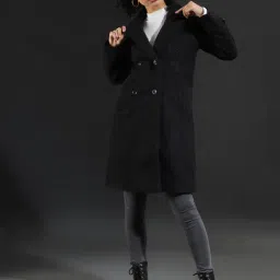 Campus Sutra Black Regular Fit Coats-image-24