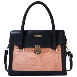 Luvoksi Black & Brown Animal Effect Large Satchel H&bag-40