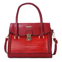 Luvoksi Red Animal Effect Large Satchel Handbag-1