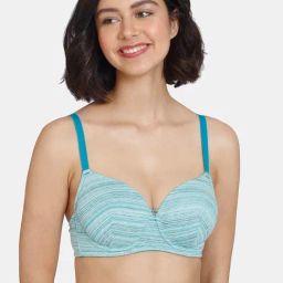 Zivame Light Blue Under-wired Padded T-Shirt Bra-picture-21
