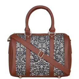 ZOUK Black Printed Medium Handbag-53